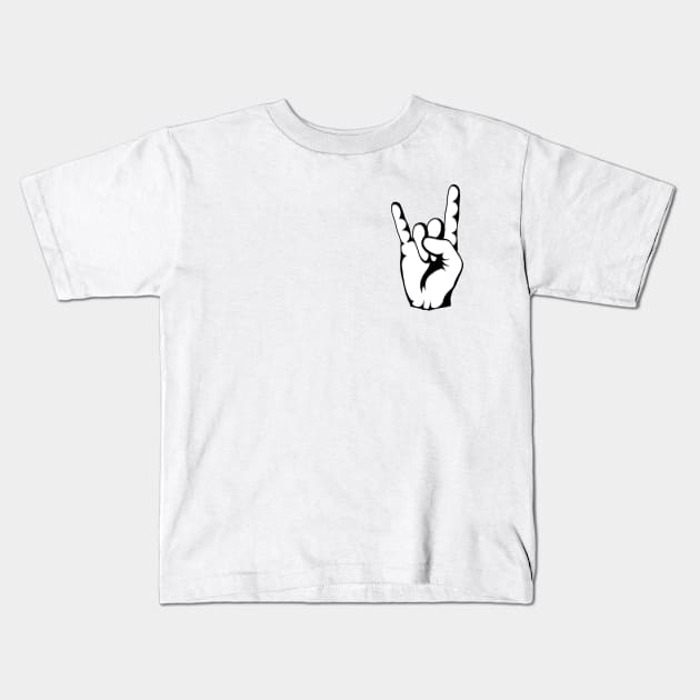 RAISE YOUR HORNS! White and Black Kids T-Shirt by GodxanGalactic